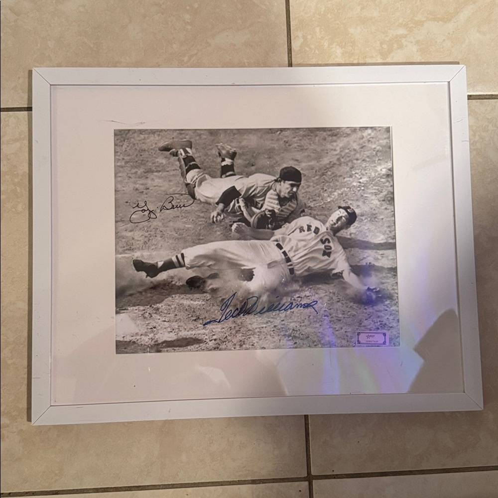 -  Ted Williams Yogi Berra  autographed 8x10 photo